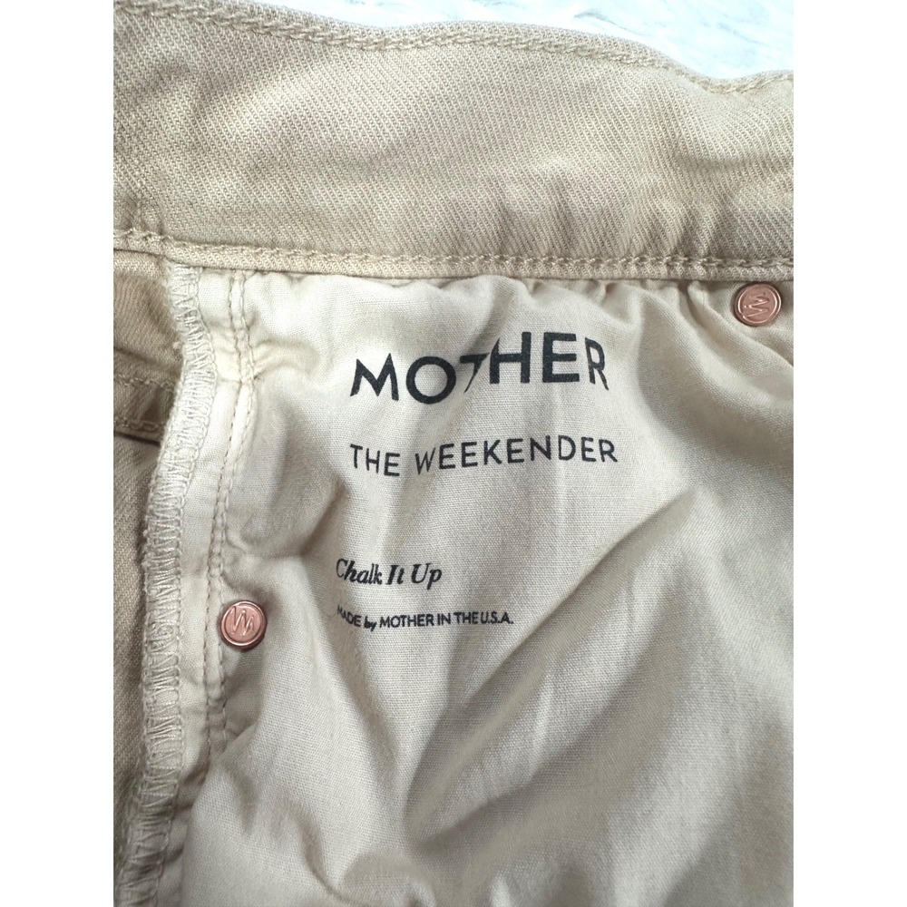 MOTHER The Weekender Chalk It Up Tan Flare Jeans Size 28 High Rise Khaki - Picture 4 of 5
